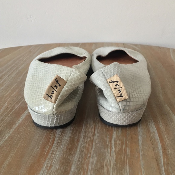 French Sole FS/NY Leather Snakeskin Print Flats - Picture 4 of 8